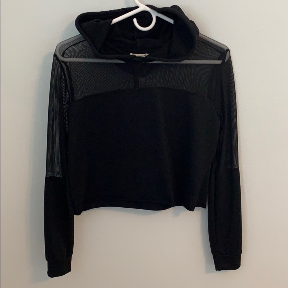 Hooded cropped sweatshirt